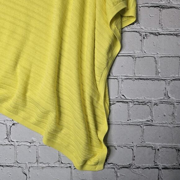 Talbots Yellow Knit Cotton Blend Asymmetrical Poncho New Size XS/S - Picture 4 of 11
